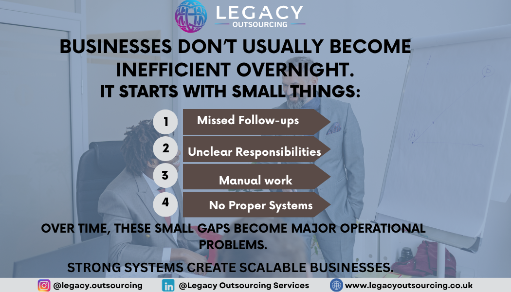 Businesses don’t usually become inefficient overnight.